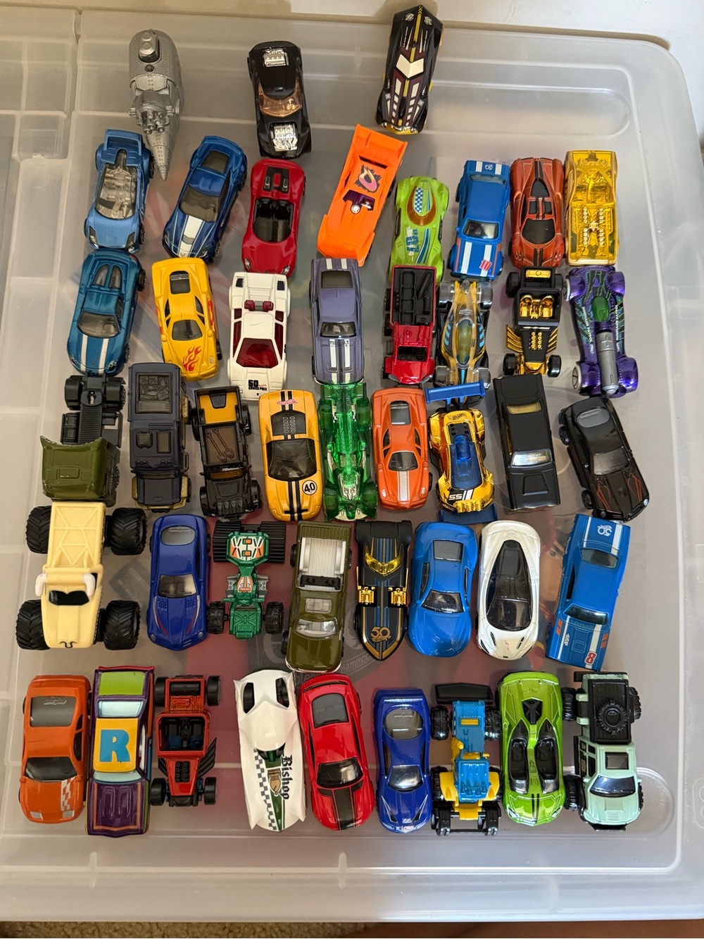 Lot of 45 Assorted Die-Cast Toy Cars - Hot Wheels, Matchbox & Misc Brands (Used)